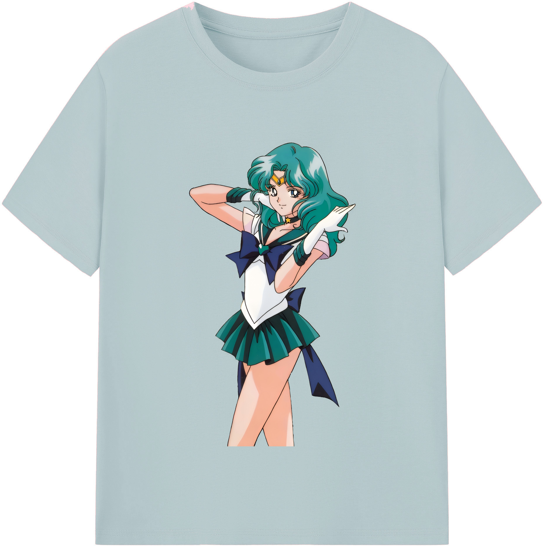 （画像用） 美少女戦士セーラームーン 海王 みちる（かいおう みちる） Sailor Moon Kaiou Michiru 綿100％半袖Tシャツ（フロントプリント）
